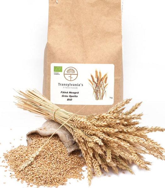 Black organic Spelled wheat flour 5kg Transylvania's Finest Foods