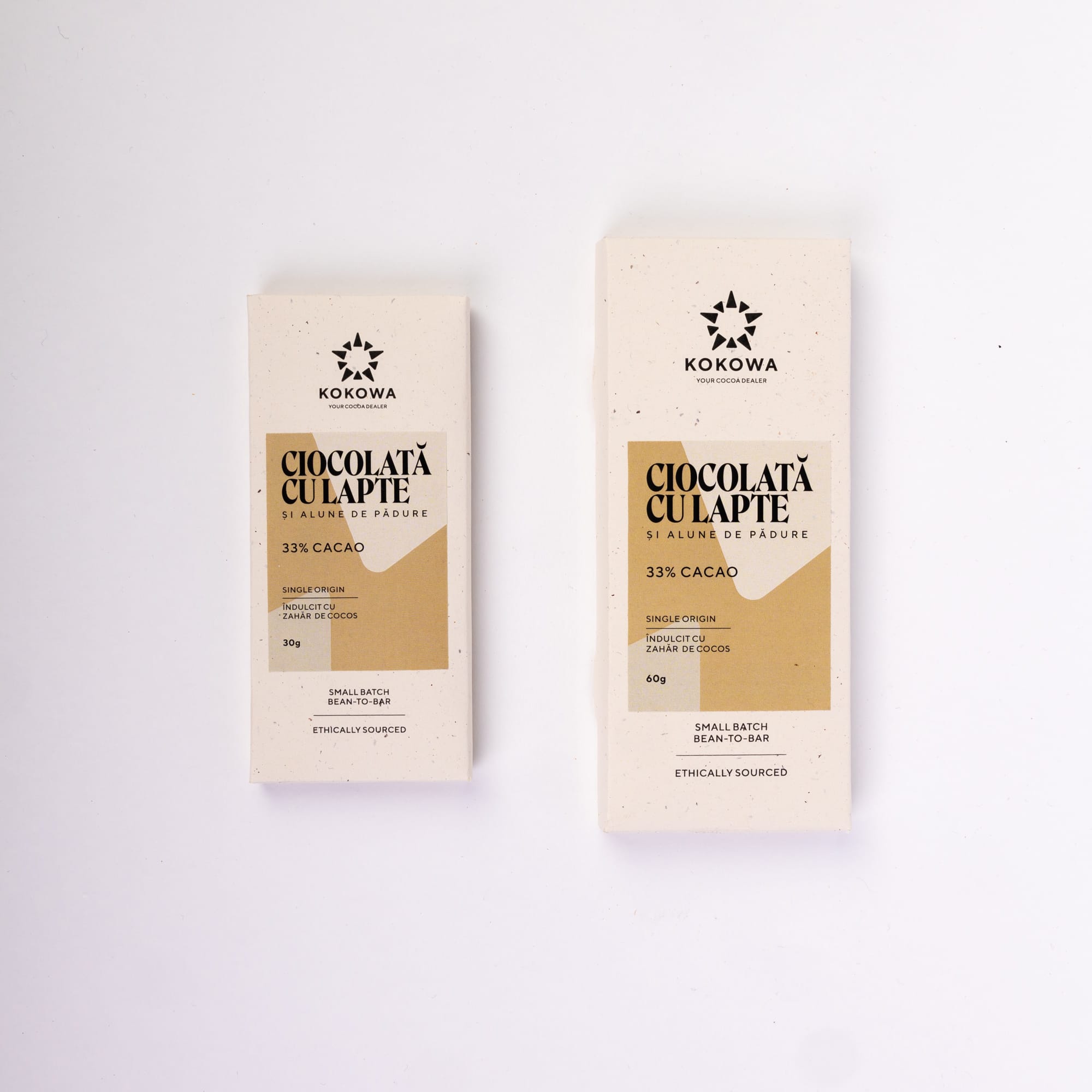 Ciocolată bean to bar cu lapte și alune de pădure 33% cacao 30g