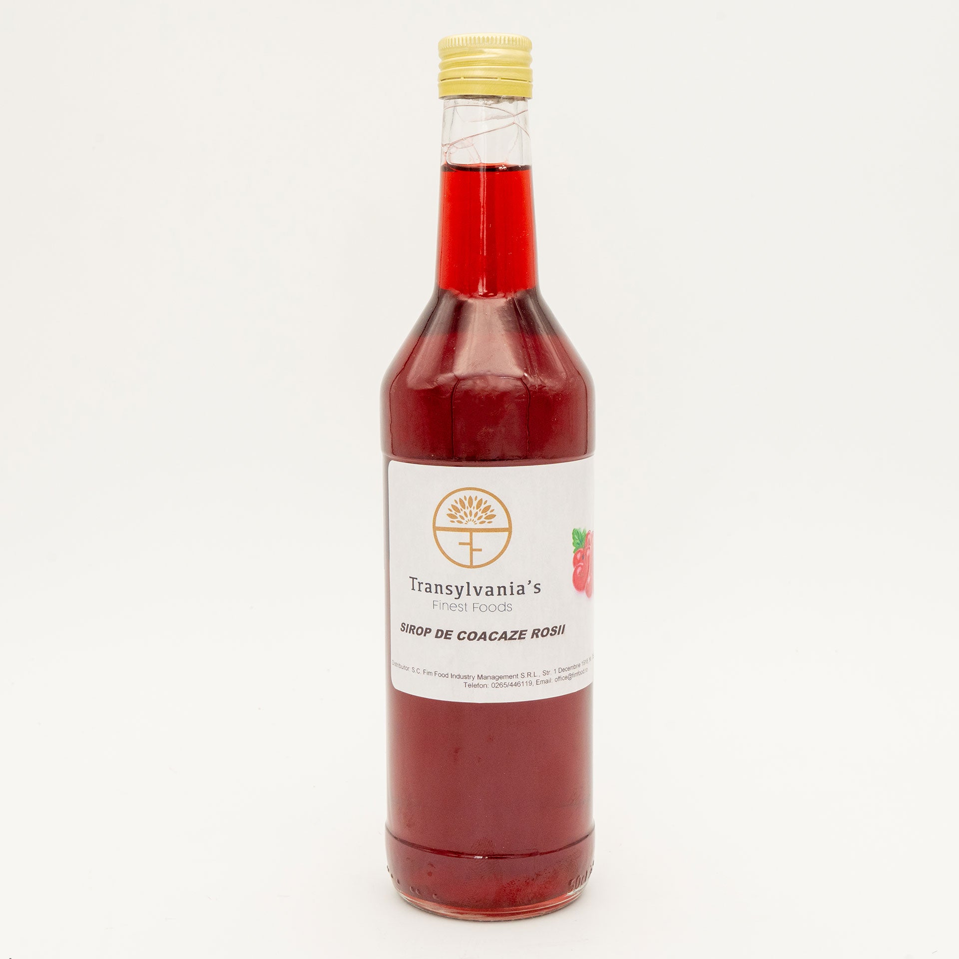 Sirop de coacaze rosii, 500ml, Transylvania's Finest Foods