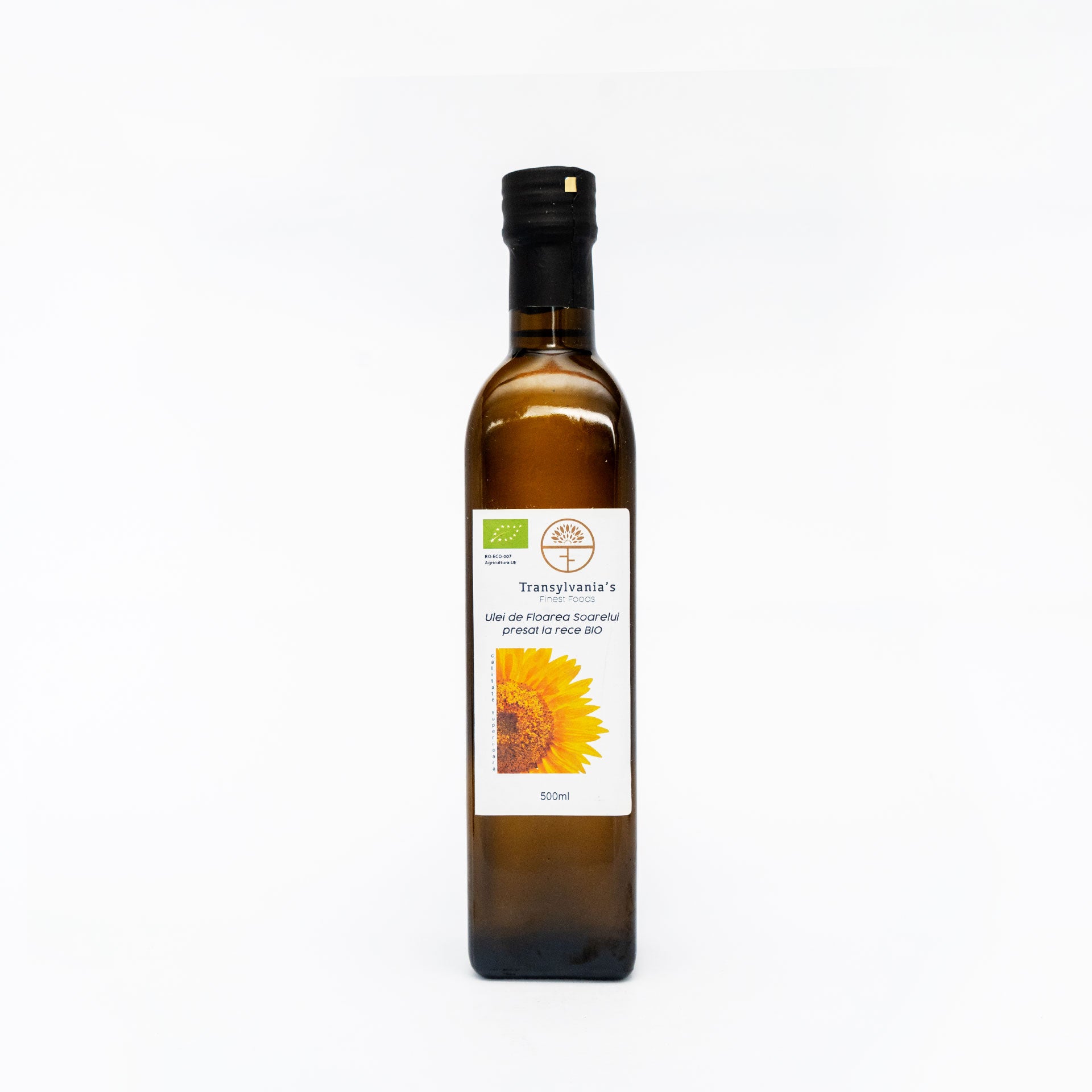 Ulei de floarea soarelui presat la rece BIO, 500ml, Transylvania's Finest Foods
