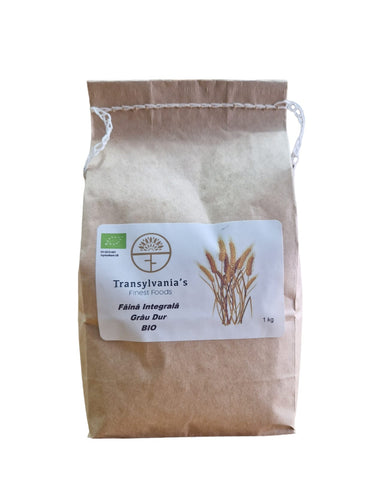 Wholemeal organic durum wheat flour 1kg Transylvania's Finest Foods