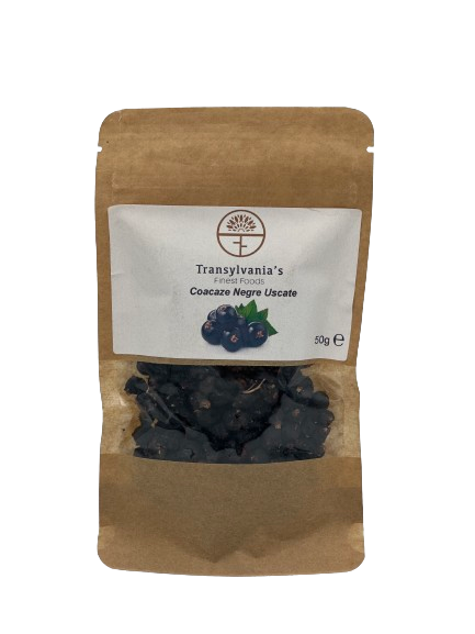 Coacaze negre uscate, 50g, Transylvania's Finest Foods