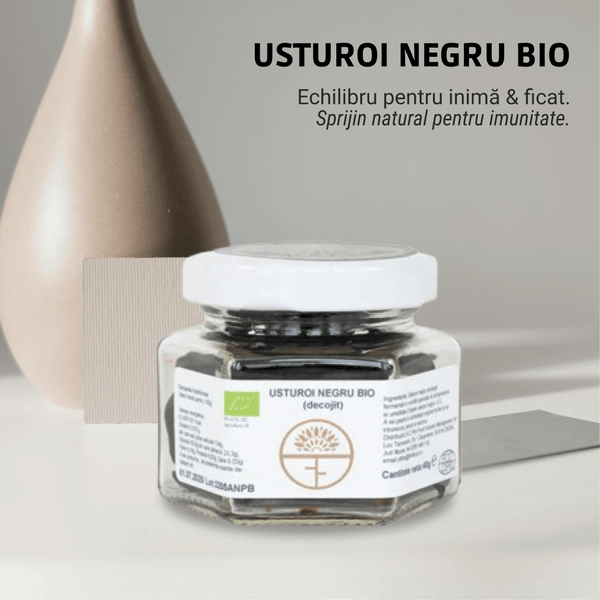 Usturoi Negru BIO (Decojit) - 40g  – Superaliment fermentat natural 60 de zile, pentru detoxifiere, circulație și imunitate