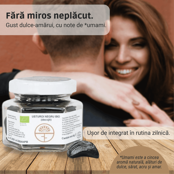 Usturoi Negru BIO (Decojit) - 40g  – Superaliment fermentat natural 60 de zile, pentru detoxifiere, circulație și imunitate
